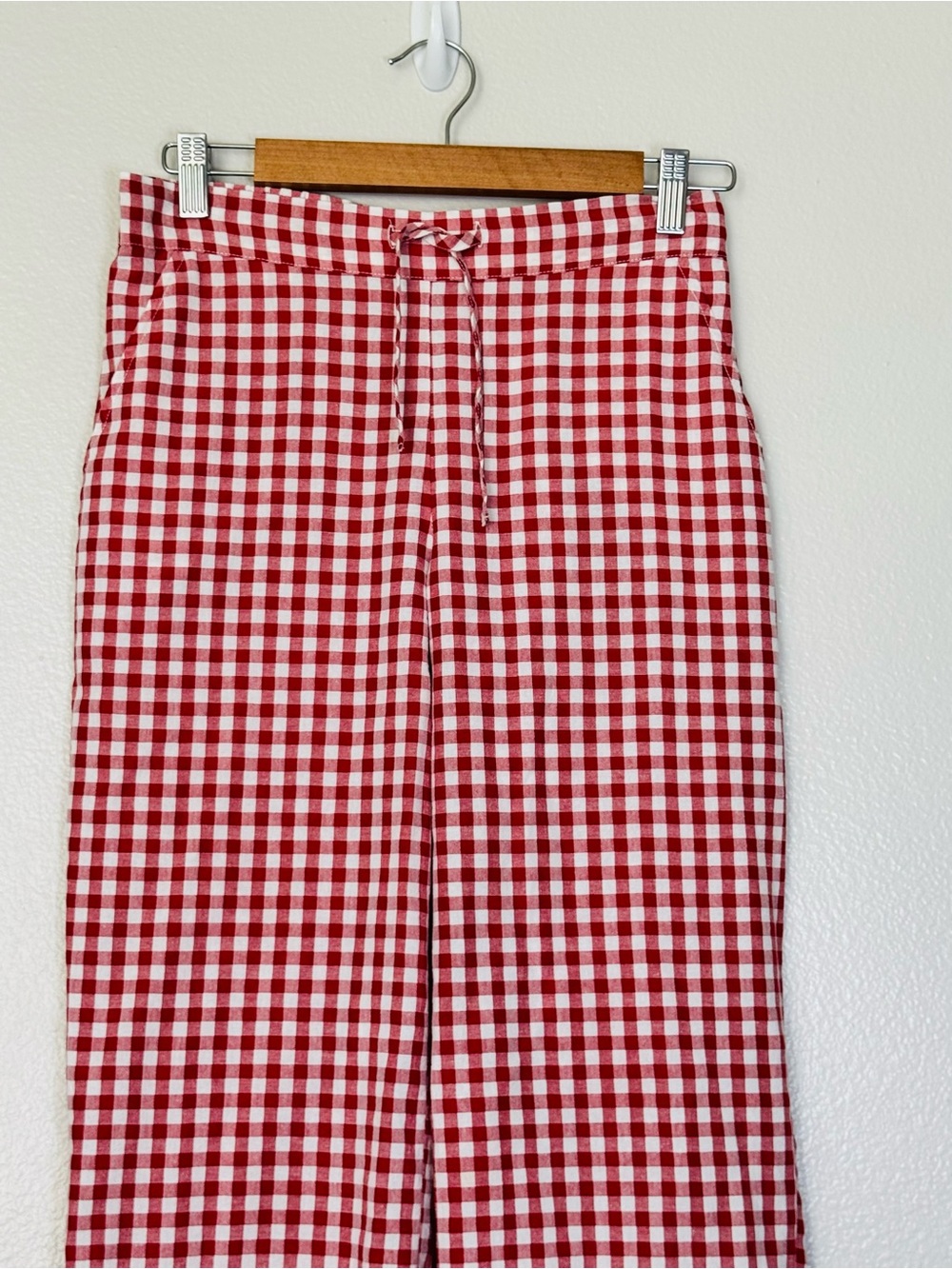 Sonderhaus Perfect Pants Red & White Gingham Relaxed Fit Cotton Pants Size XS - Picture 4 of 12
